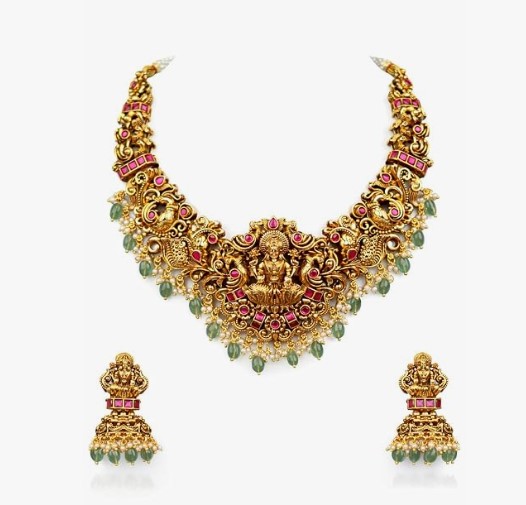 Gold Plated Lakshmi Temple Necklace